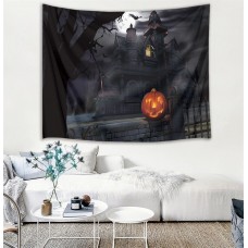 Halloween Witch's Castle Wall Hanging Tapestry Livingroom Sheet Bedspread Decor   362414296031